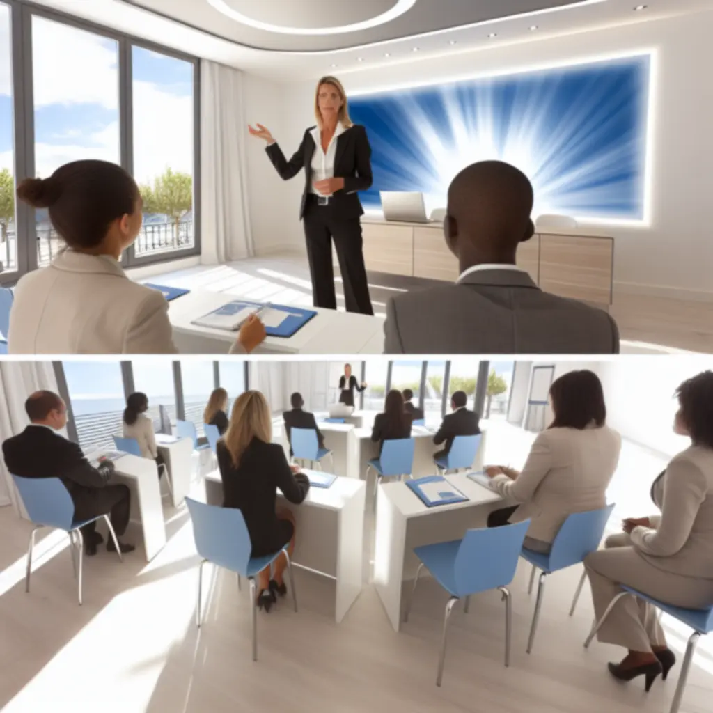 Session de formation commerciale en salle avec les apprenants Lintrixx